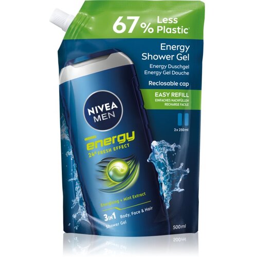 Nivea MEN Energy gel za tu&scaron;iranje za mu&scaron;karce zamjensko punjenje 500 ml Cijene