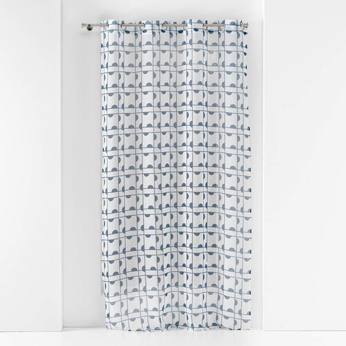 Douceur d int&amp;eacute;rieur PANNEAU A OEILLETS 140 x 240 CM VOILE SABLE IMPRIME GABI BLEU Blue Slike