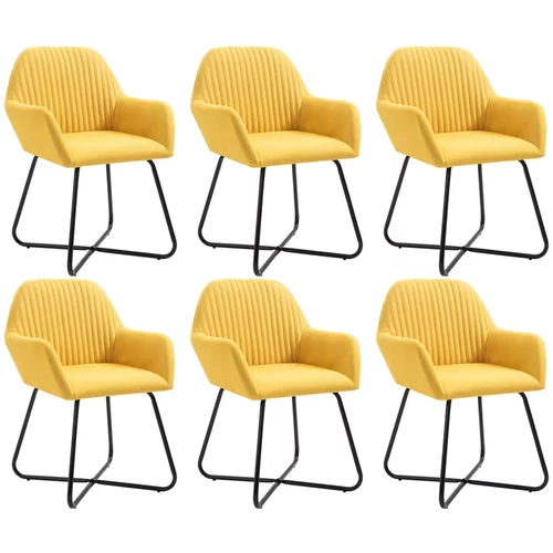  Blagovaonske stolice od tkanine 6 kom žute