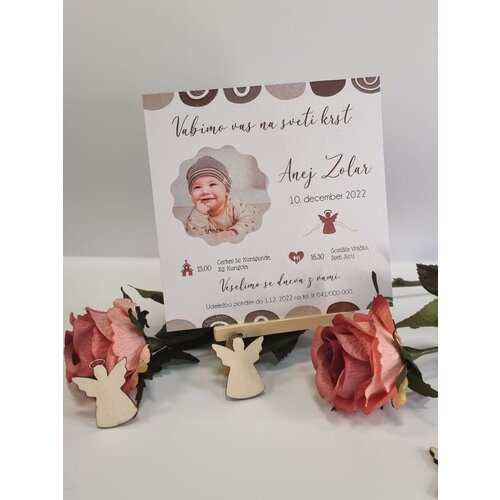  Vabilo za krst s fotografijo otroka REK05-1 Cene
