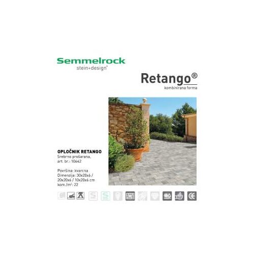 Semmelrock RETTANGO KOMBI 6 SREBRNO PRO&amp;Aring;ARANA -10642 Slike