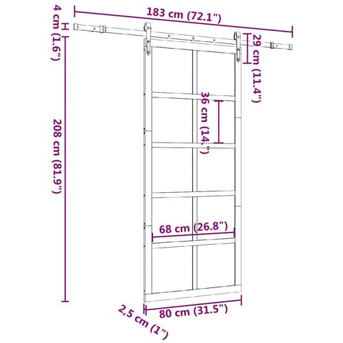 vidaXL Klizna vrata Smeđa 80 x 208 cm Masivna borovina Cijene
