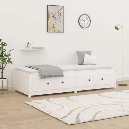  Dnevni ležaj bijeli 90 x 200 cm od masivne borovine Slike