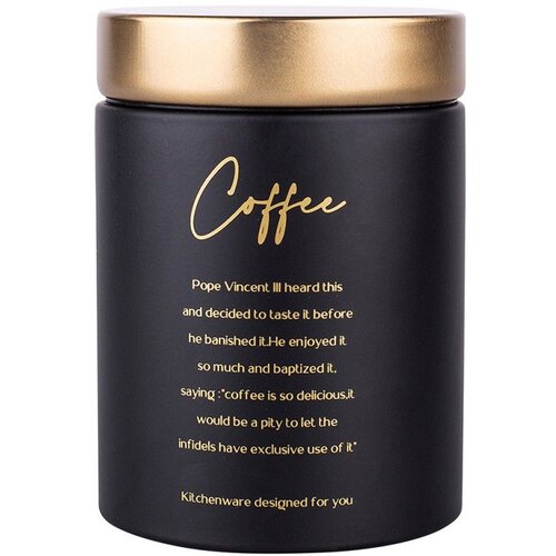 Altom design posuda za kavu crna sa zlatnim poklopcem Coffee 11x11x15 cm 0204018430 Cene