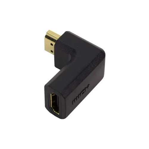 Logilink HDMI Adapter [1x Muški konektor HDMI - 1x Ženski konektor HDMI] Crna 90° nagnuto ulijevo