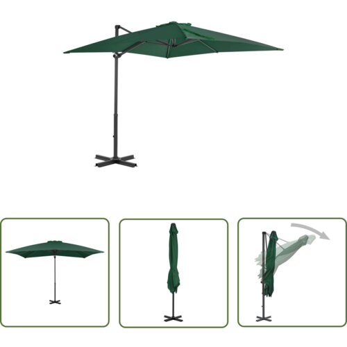  The Living Store Previsni senčnik z aluminijastim drogom 250x250 cm zelen - Previsni Senčnik, (21742346) Cene