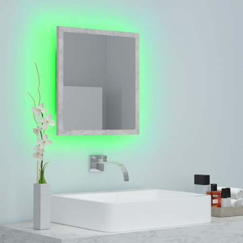  LED kupaonsko ogledalo siva boja betona 40x8,5x37 cm akrilno Slike