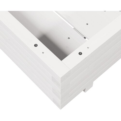  Vrtna sadilica bijela 80 x 80 x 26,5 cm od masivne borovine Slike