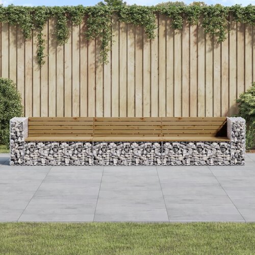 vidaXL vrtna gabionska klop 347x71x65,5 cm impregnirana borovina Cene