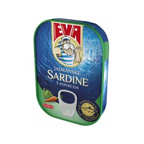 Podravka Eva sardine sa povrćem u umaku 115g limenka Slike