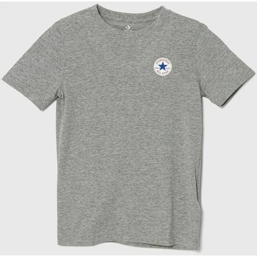 Converse Otroška bombažna kratka majica siva barva