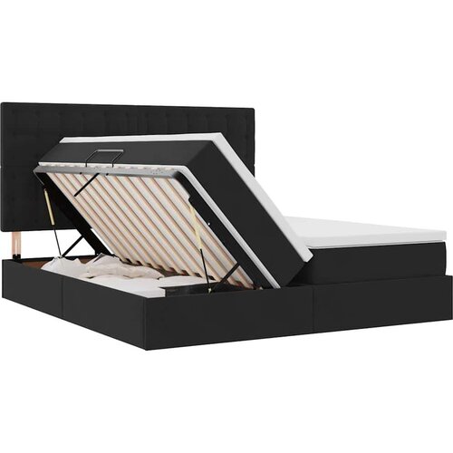  Krevet s od storage s madracem Crna 180 x 200 cm Bar&amp;scaron;un - Crna 180 x 200 cm Gumbi Slike