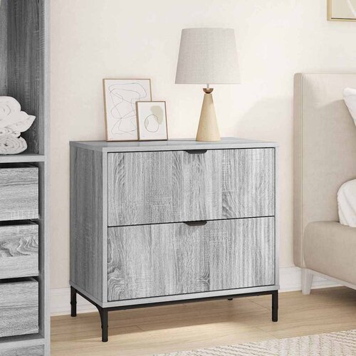 vidaXL Noćni ormarić s ladicama Sivi hrast sonoma 63.5 x 36 x 61 cm Cijene