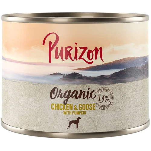 Purizon Organic 6 x 200 g - Piletina i guščetina s bundevom