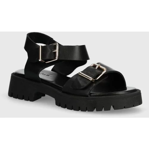Wojas Kožne sandale 7610851 za žene, boja: crna, s platformom
