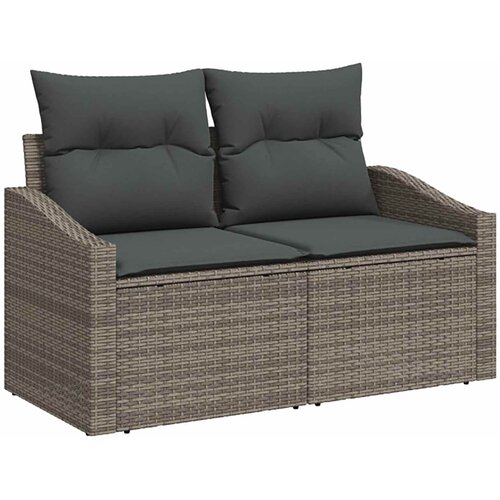  Set sofe 7 pcs Siva i tamno siva Poli Rattan i čelik Slike