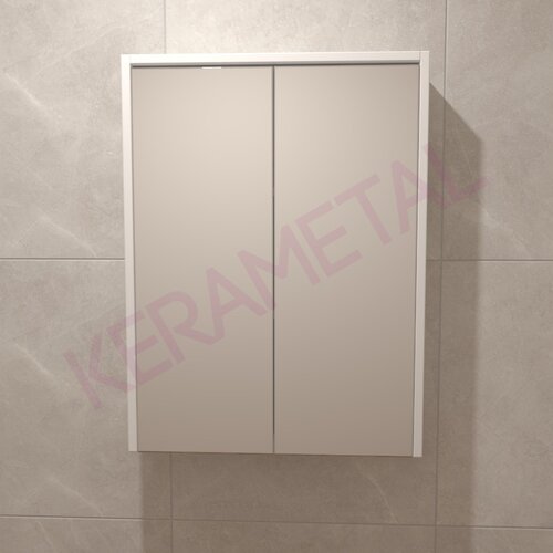 Kerametal snow white KN-60 gornji ormarić sa ogledalom Slike
