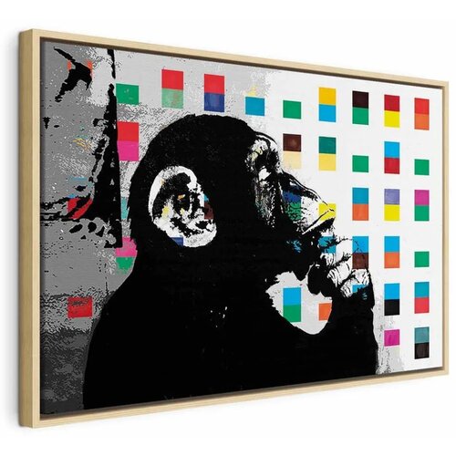  Slika - Banksy The Thinker Monkey 60x40 U prirodnom drvenom okviru Cijene