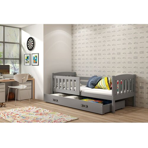  Postelja BMS Kubus + predal 160x80 cm, GRF grafit Cene