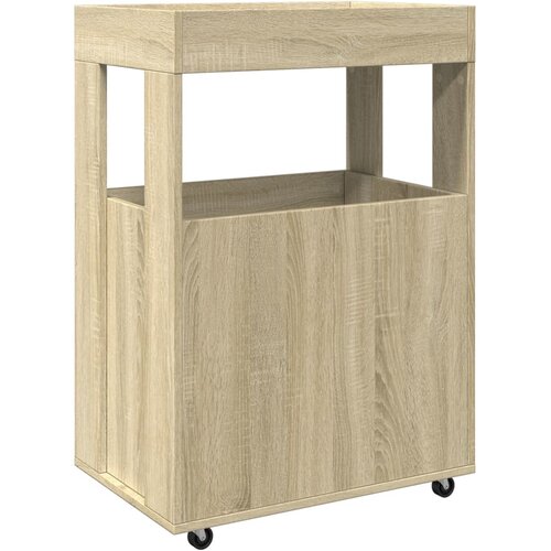  kolica boja hrasta 60x39,5x89 cm od konstruiranog drva Slike