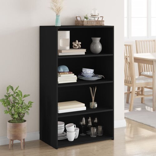  Visoka komoda crna 70 x 41 x 124 cm od konstruiranog drva Cijene