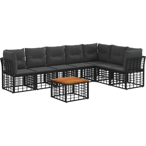  Zunanja garnitura za sedenje 8 pcs Črna in Temno siva Poliester, (5000270684) Cene