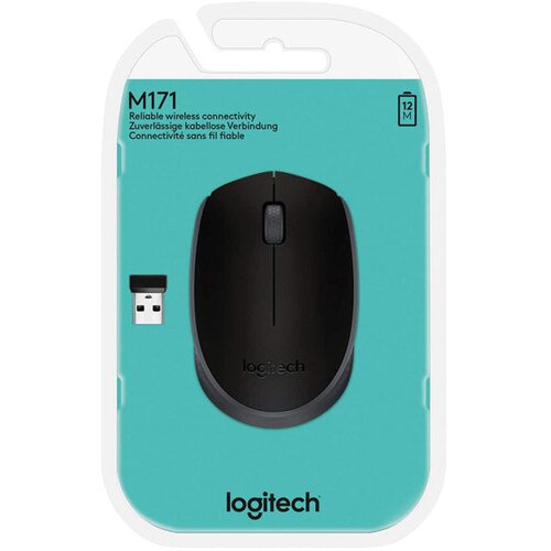 Logitech Mi&amp;scaron; usb 3tipke optički bežični m171 logitech crni blister Slike