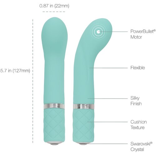 Pillow Talk vibrator Racy Mini, tirkizan Slike