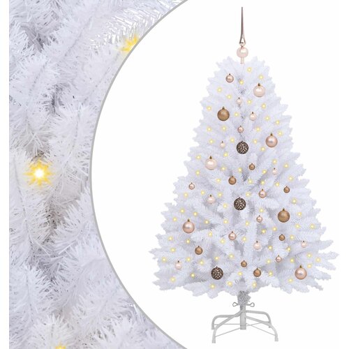  Umjetno božićno drvce Bijelo 80 x 80 x 150 cm PVC i metal Slike