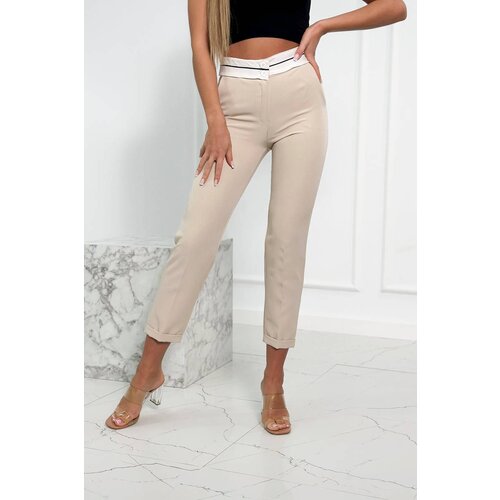 Kesi Elegant trousers with beige pleats Cijene