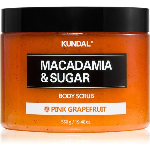 KUNDAL Macadamia &amp;amp; Sugar Body Scrub Pink Grapefruit nježni piling za tijelo s umirujućim djelovanjem 550 g Slike