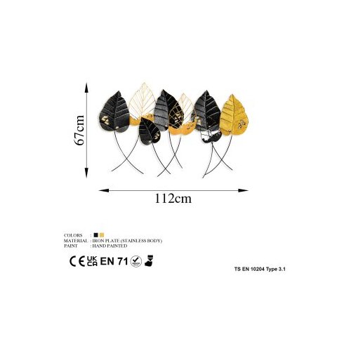 Wallxpert Zidna dekoracija Lijevani list, 67 x 112 cm, &amp;Scaron;areni Slike