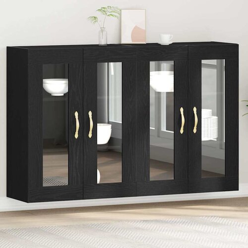  Zidni ormari 2 kom. Crni hrast 69,5 x 34 x 90 cm Slike