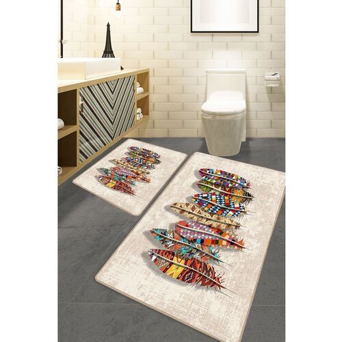  Rovny Multicolor Bathmat Set (2 Pieces) Cene