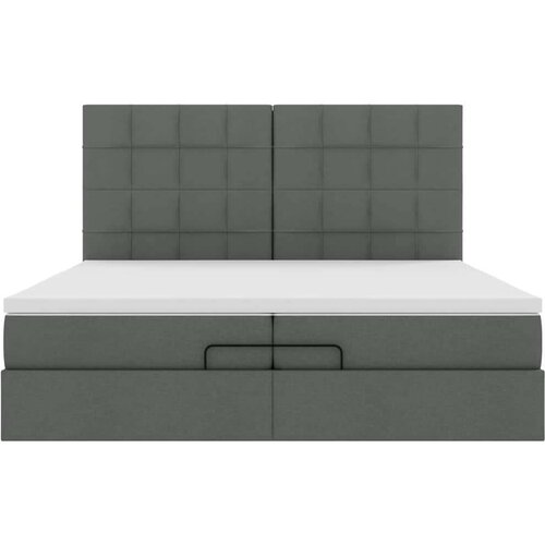 VidaXL Otomanski okvir kreveta s madracima tamnosivi 200x200cm tkanine Slike
