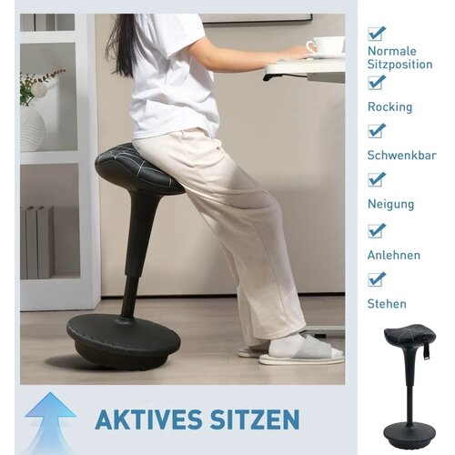  Uredska stolica s funkcijom okretanja ergonomska stolica podesiva visina 65 5-83 5 cm nagibna 120&amp;deg; crna Slike