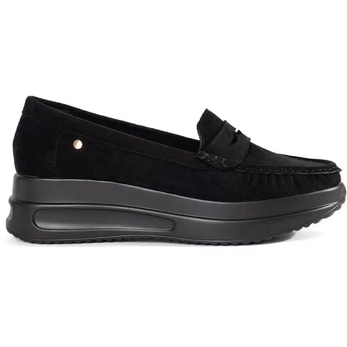 GOODIN Suede loafers with a thick sole black Slike