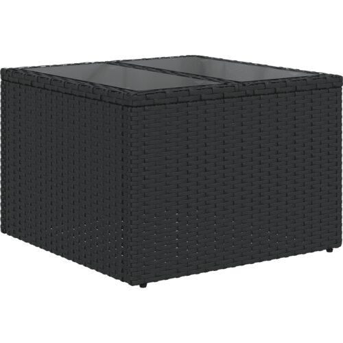  9-dijelni set vrtnih sofa s jastucima crni od poliratana Crna 234 x 62 x 69 cm Slike
