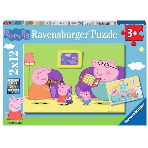 Ravensburger puzzle - Pepa prase u kući - 2x12 delova Slike