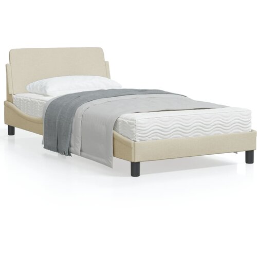 VidaXL Posteljni okvir z vzglavjem krem 100x200 cm blago Slike