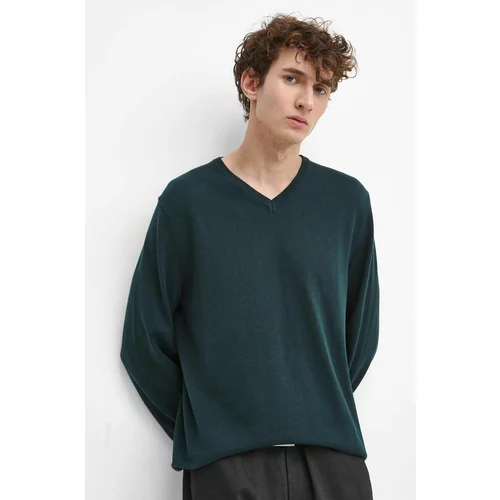 Medicine Bombažen pulover moški, zelena barva