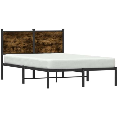 vidaXL Metalni okvir kreveta s uzglavljem boja hrasta 120 x 200 cm Cijene
