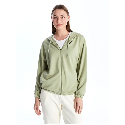 LC Waikiki Lcw Women's Hooded Plain Long Sleeve Sports Cardigan