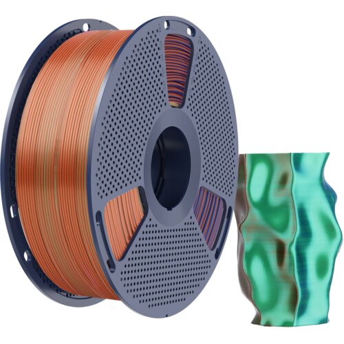 Silk pla+ tri-colour orange blue green Slike