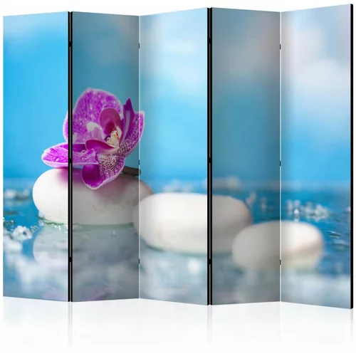  Paravan u 5 dijelova - Pink Orchid and white Zen Stones II [Room Dividers] 225x172
