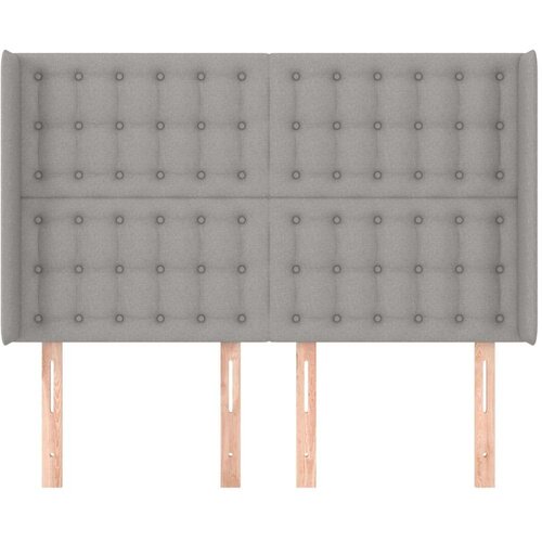  Uzglavlje s u&amp;scaron;ima svjetlosivo 147x16x118/128 cm od tkanine Slike