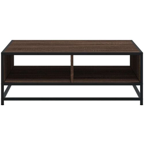 VidaXL Stol za kavu smeđi hrast 80x80x30 cm Konstruirano drvo i metal Slike