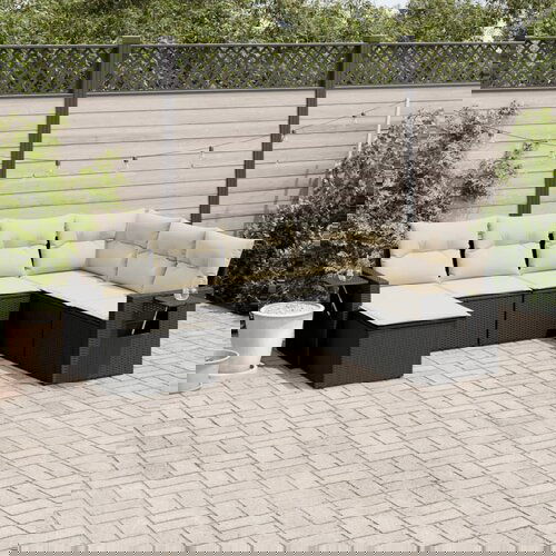 vidaXL 7-dijelni set vrtnih sofa od poliratana s jastucima crni Cijene