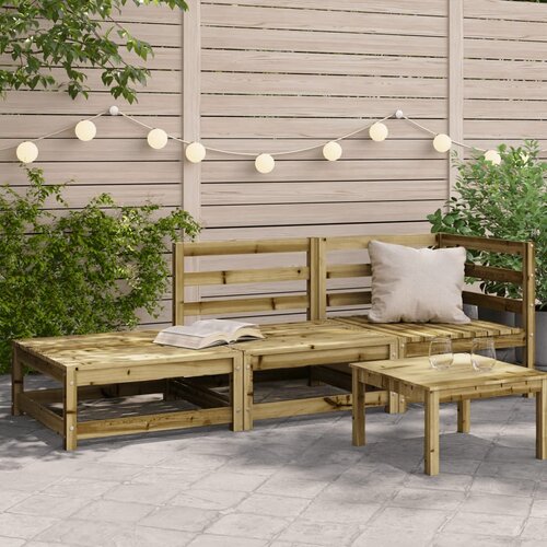  The Living Store Vrtni kavč s stolčkom za noge dvosed impregnirana borovina - Vrtni Kavč, (21461850) Slike