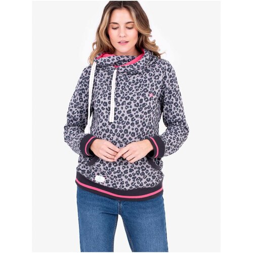 Brakeburn Pink-grey Womens Patterned Hoodie - Women Slike